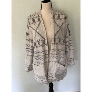 Knox Rose Women's Cardigan Sweater Size M Aztec Southwestern Open Front Pockets